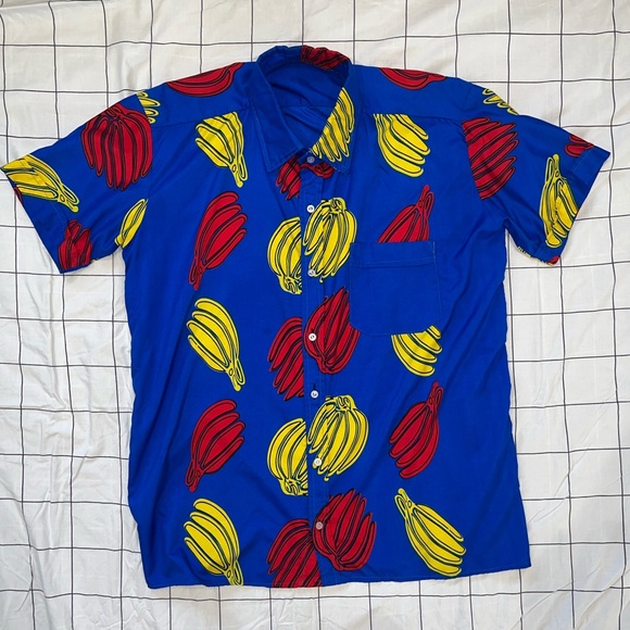 Other - Banana print. Oversized button down shirt.